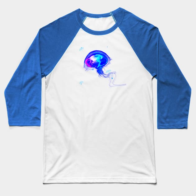 Bright Jellyfish Baseball T-Shirt by Happy Art Designs